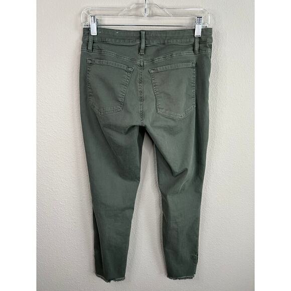 Loft Curvy Jeans Women's 26/2 Ankle Slit Skinny Leg Mid Rise Green Denim Stretch - Picture 3 of 7